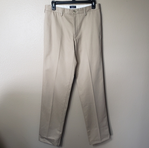Lands' End Men's Khaki Tailored Fit No Iron Twill Pants-Size 30x32 (NWOT) - Picture 1 of 8